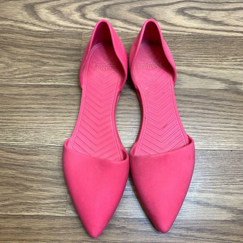 Native Sandals Classic Slip on Flats Pink Rubber Size 11 - Picture 6 of 8